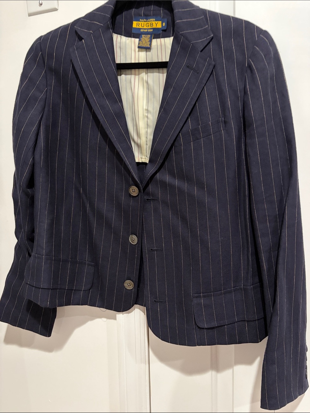 Rugby Ralph Lauren Navy Pinstripe Tailored Blazer